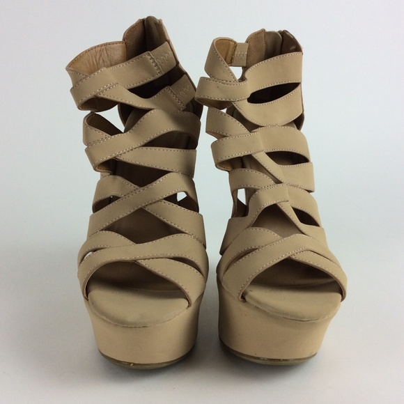 Bamboo Women's Open Toe Wedge Sandal - Picture 2 of 8